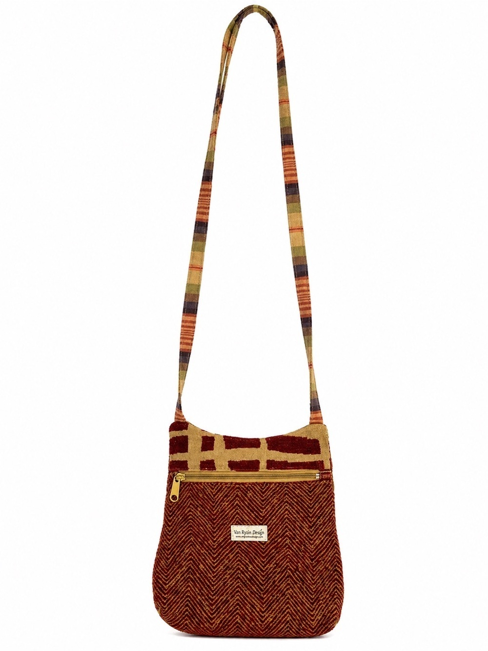 Van Ryzin Design Tapestry Crossbody Bag Boho Woven Purse